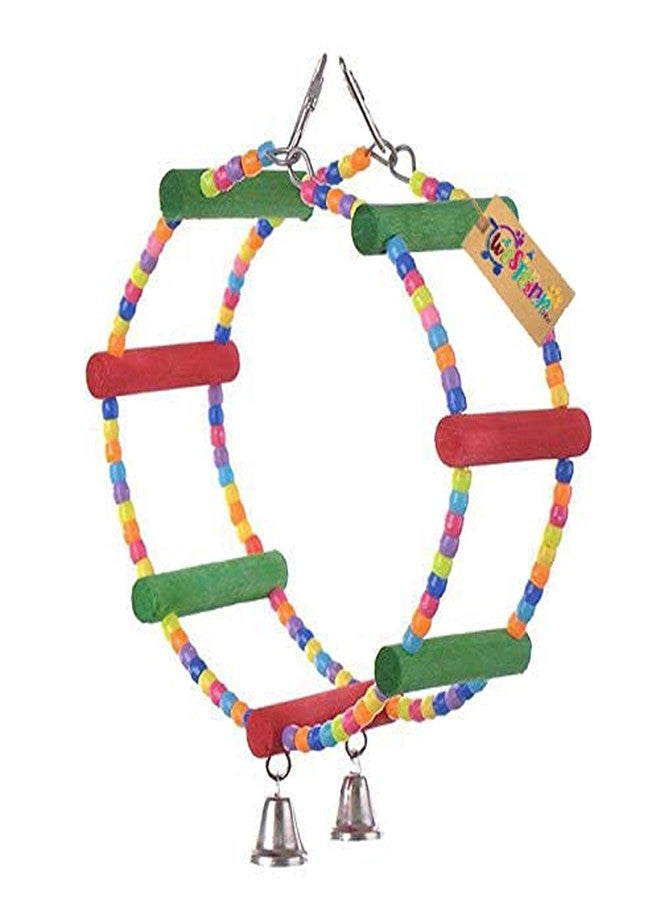 ويستيرن إرا لعبة أرجوحة خشبية طبيعية بعجلة خرز للطيور من العصر الغربي - Image 4